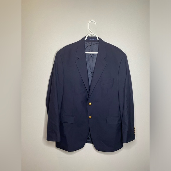 Ralph Lauren chaps men’s blazer size 46R silk wool sports coat black long sleeve